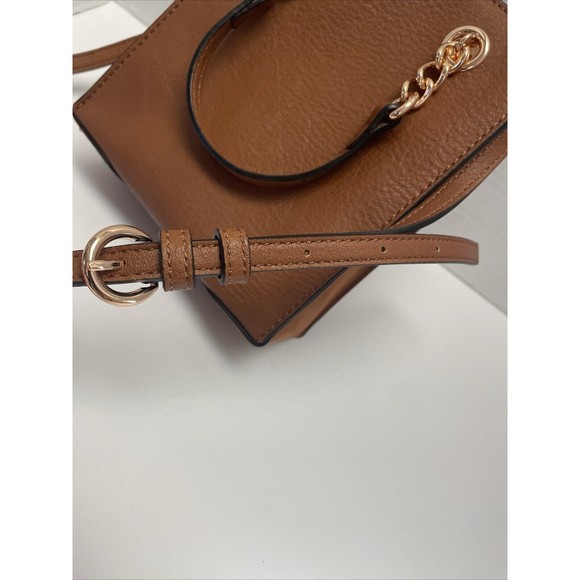 LC Lauren Conrad Kylie Chain Crossbody Bag Saddle Color With  Adjustable Straps - Picture 8 of 12
